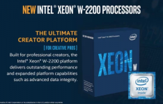英特尔今天宣布推出其新的Xeon W-2200系列处理器