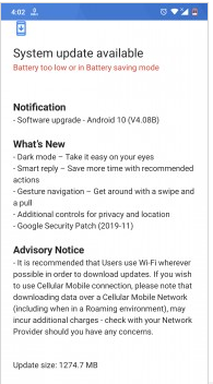 诺基亚7.1将升级至Android 10下个月将发布7.2