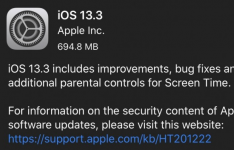 苹果发布iOS和iPadOS 13.3并修复了多个错误