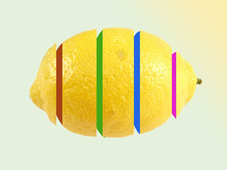 ps如何制作切水果效果，ps彩色切片分割水果的做法插图13
