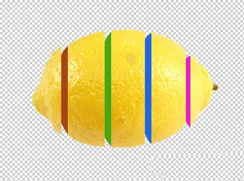 ps如何制作切水果效果，ps彩色切片分割水果的做法插图12