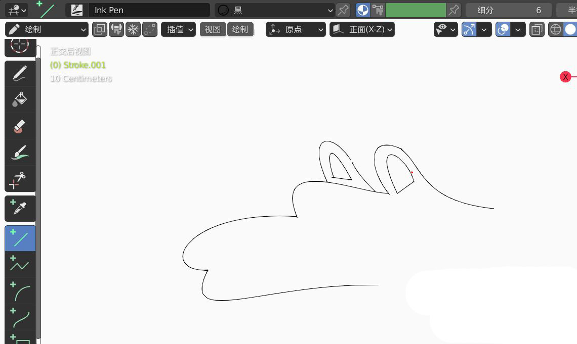 blender怎么画一个狼头2D简图模型，blender榔头简笔画的画法插图4