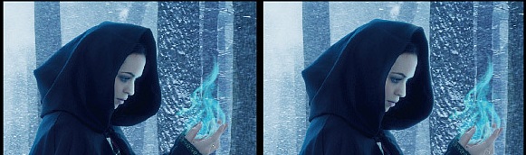 PS怎样绘制蓝色火焰的女魔法师,PS合成雪林中施法蓝色火焰的女魔法师教程插图15