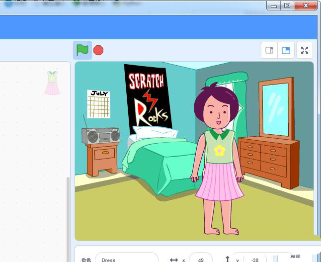 scratch3怎么实现换衣服的小女孩动画？scratch3添加衣服给角色的教程插图10