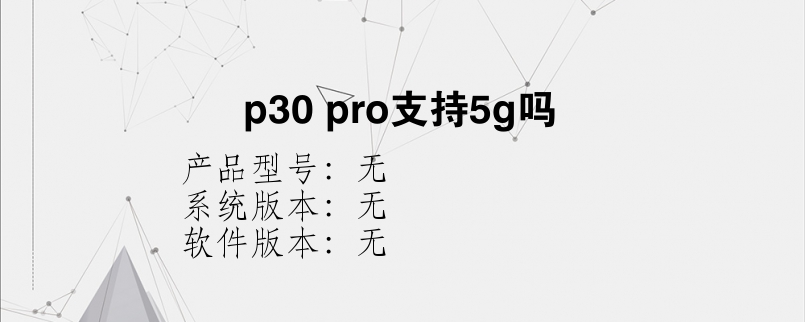 p30 pro支持5g吗