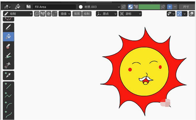 blender2.9怎么画卡通小太阳图形，blender2.9画卡通小太阳图形教程插图6