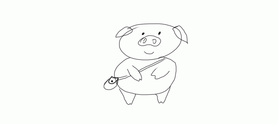 教你用AI绘制可爱的卡通小猪插画，AI绘制可爱的卡通教程插图1