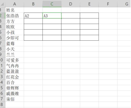 Excel如何快速将一列姓名转为多列显示，Excel快速将一列姓名转为多列方法插图1