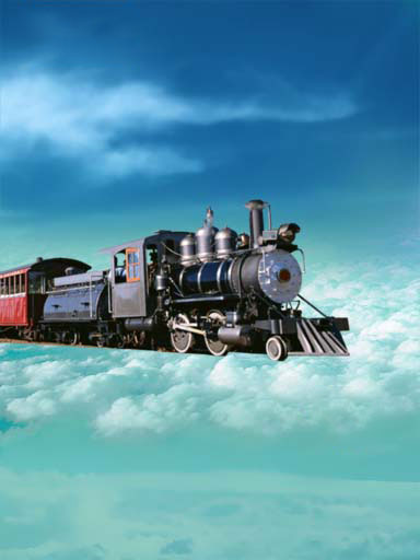 PS合成火车行驶在云端上插图9