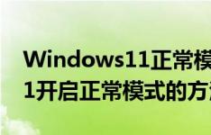 Windows11正常模式怎么开启,Windows11开启正常模式的方法