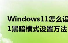 Windows11怎么设置黑暗模式,Windows11黑暗模式设置方法